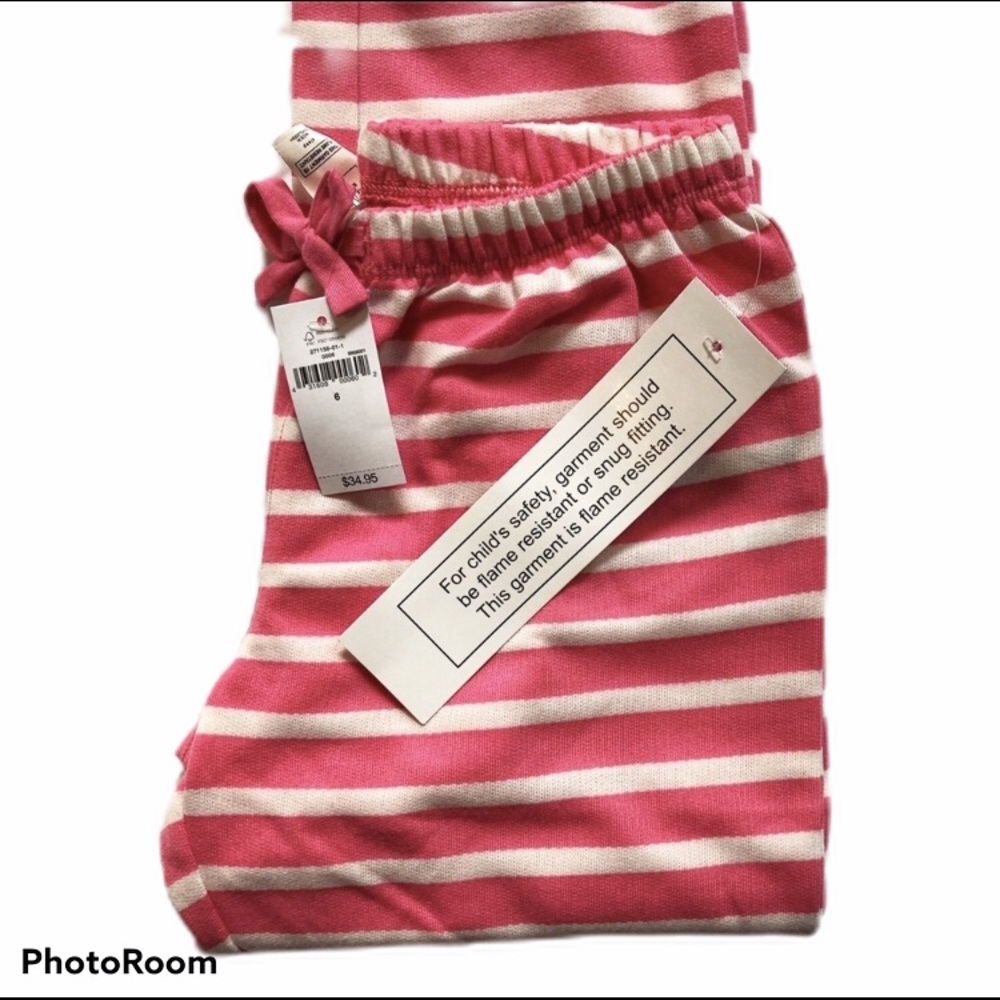 Gap Kids girls sleep pants pink/white stripe pant - Picture 3 of 3